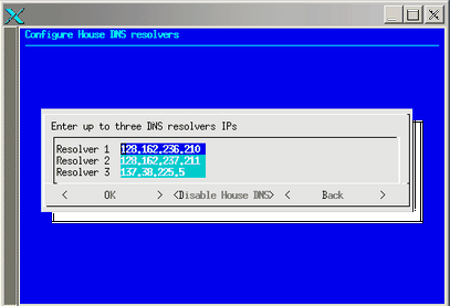 Configure House DNS Resolvers Screen