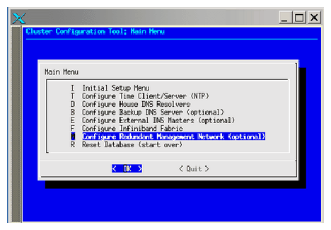 Configure Redundant Management Network Option
Screen