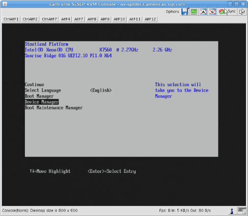Device Manager Boot Manager Selection