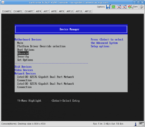 Device Manager Screen