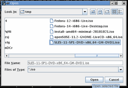 ISO Image File Name Screen