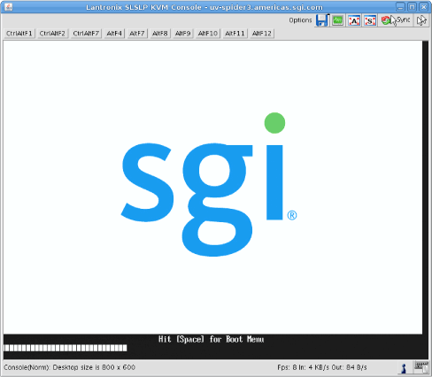 SGI KVM Console Startup Screen
