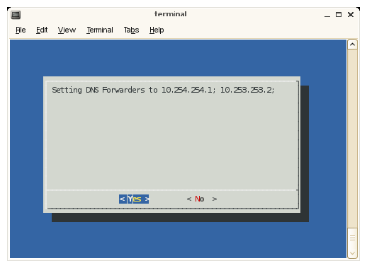 Setting DNS Forwarding Screen