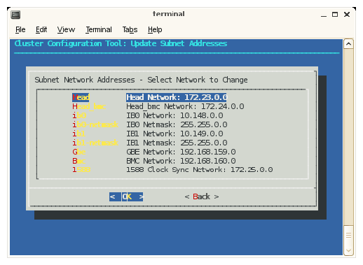 Update Subnet Addresses Screen