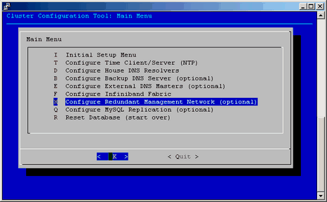 Configure Redundant Management Network Option
Screen