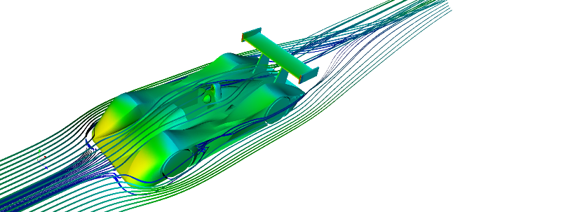 Streamlines and pressure contour