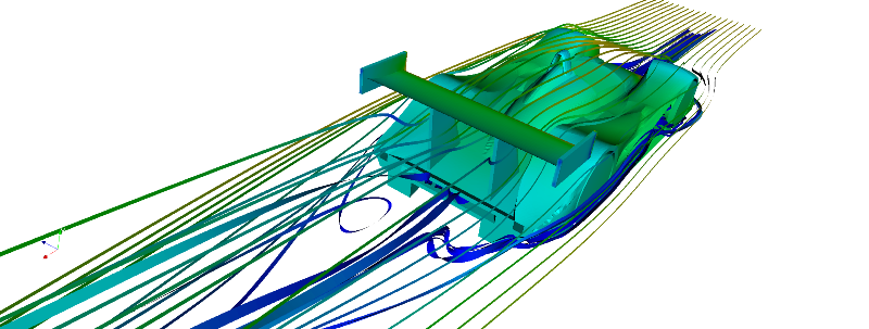 Streamlines and pressure contour